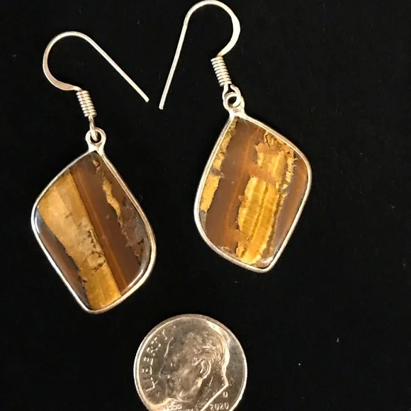 Tigers Eye Earrings - Picture 2 of 2